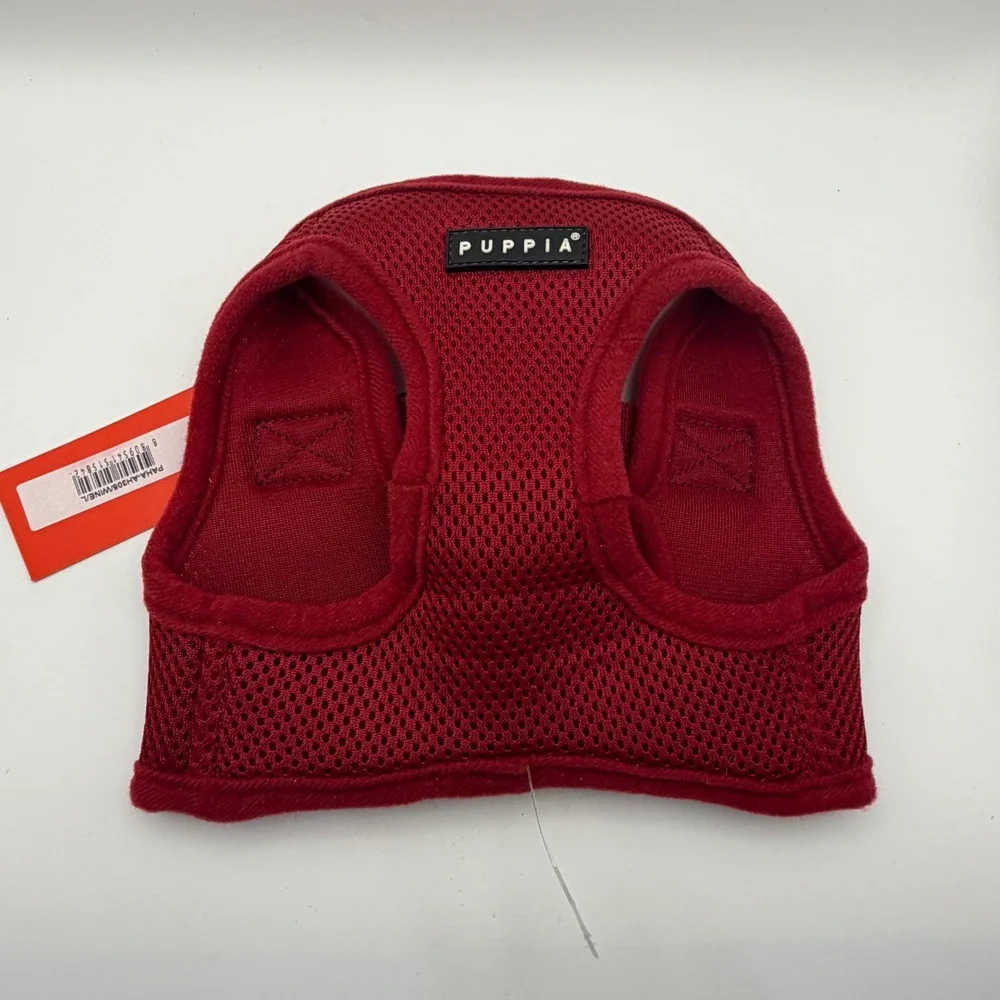 Puppia‎ Soft Vest Harness B Wine Red Air Mesh Step-In Dog Harness Size L